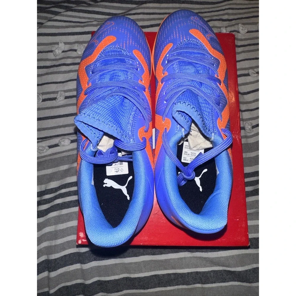 PUMA FUTURE Play TT‎ Junior Soccer Cleats size 5.5 Youth Blue/Orange